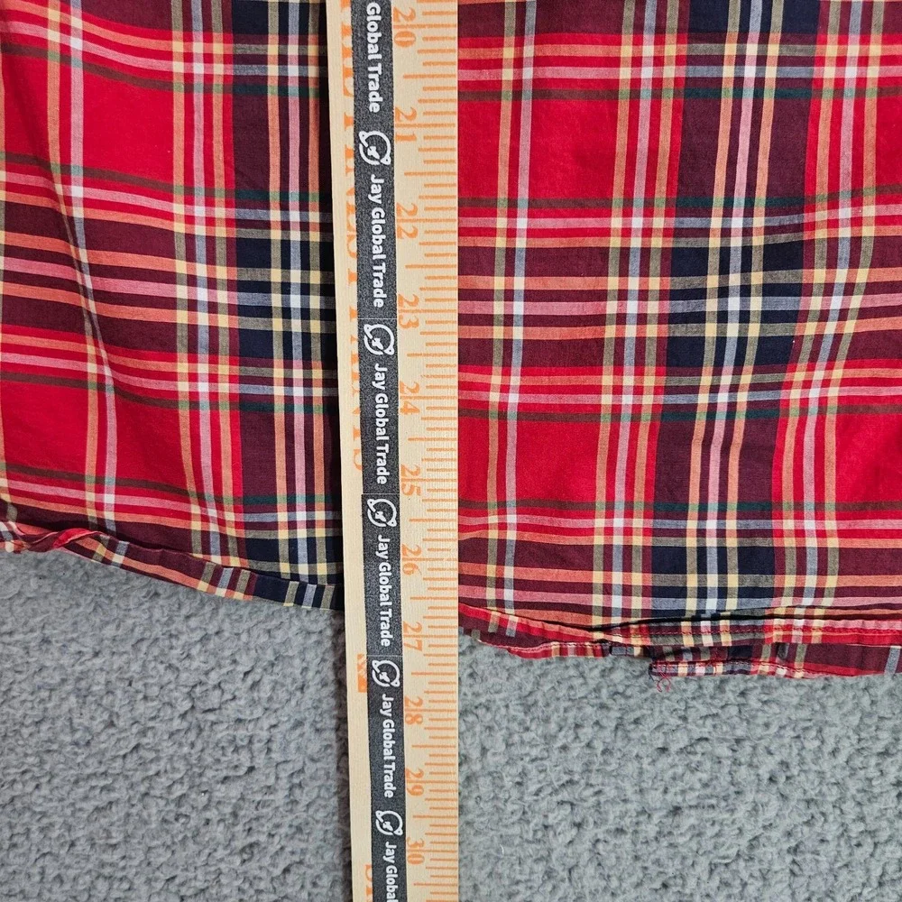 J Crew Shirt Men Small‎ Slim Fit Button Up Long Sleeve Red Plaid Lightweight -S